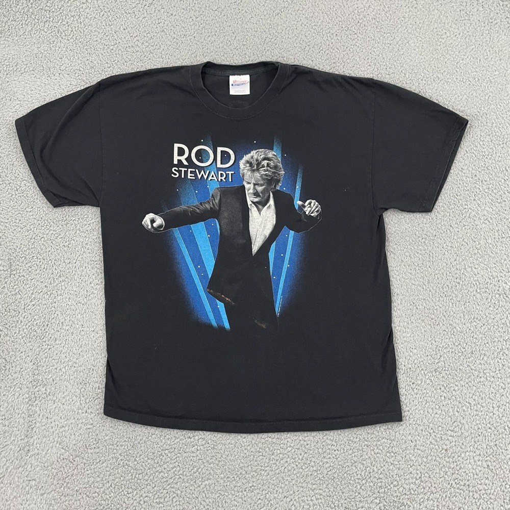 Rod Stewart Concert 2011 Tee XL Black The Heart & Soul Double Sided